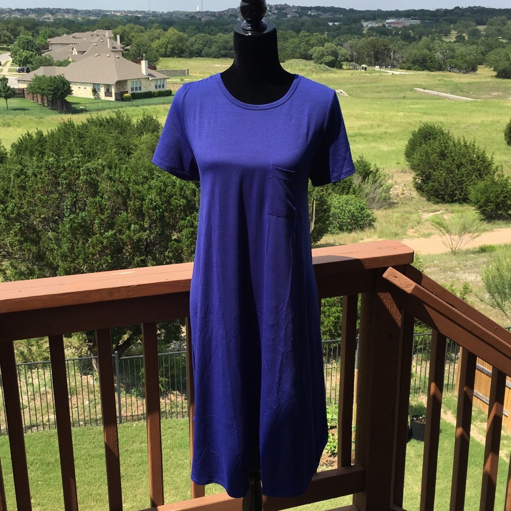 NWT LuLaRoe cobalt blue Carly dress, Large (12/14)